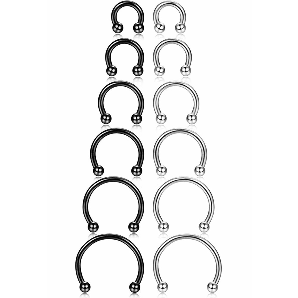 Septum Rings Horseshoe (12 pc)
